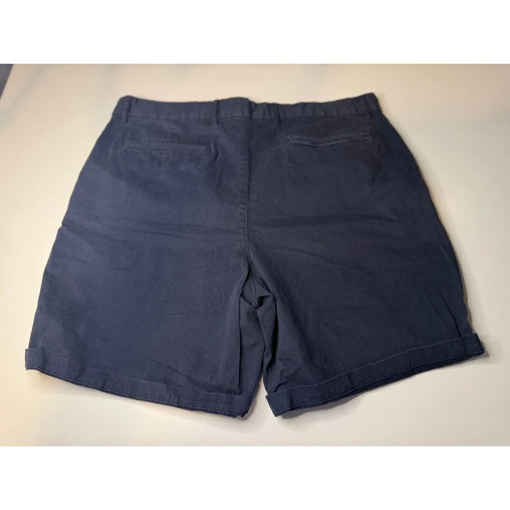 Old Navy Mens Slim Built-In Flex Chino Shorts Navy Blue Size 38 Stretch Twill
